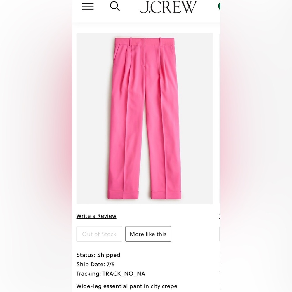 J. Crew Wide Leg Essential Pant in City Crepe. Excellent condition.